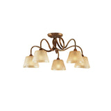 Tentacle 5 Light Semi-Flush Ceiling Light - Rustic Gold