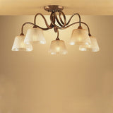 Tentacle 5 Light Semi-Flush Ceiling Light - Rustic Gold