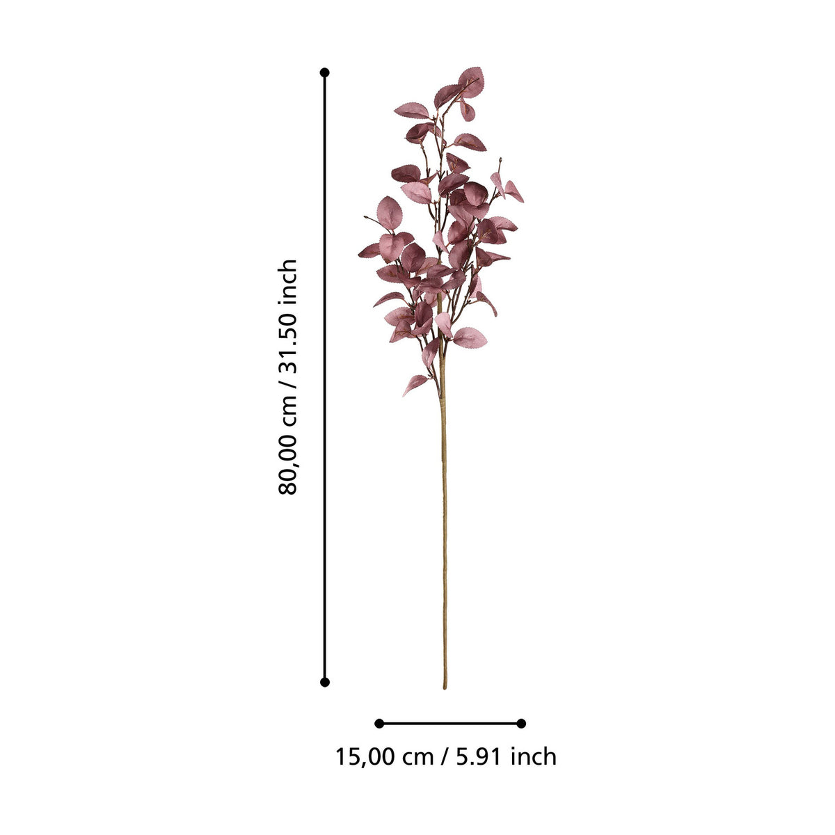 Tepaling Artificial Leaf Branch - Dark Red