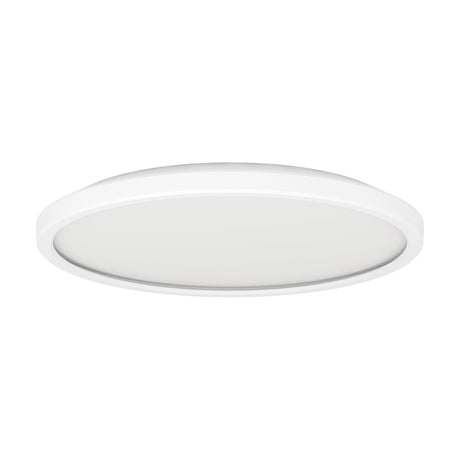 Testara-E LED flush ceiling light, 30cm round white plastic design with integrated LED shade, shown on a plain white background.