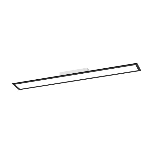 Tesvelle LED panel light, a slim black steel-framed rectangular ceiling fixture with integrated LED diffuser, shown at an angle on a plain white background.