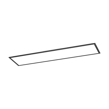 Tesvelle LED Panel Light, 119.5 x 29.5cm, rectangular black steel frame with white diffuser, shown at an angle on a plain white background.