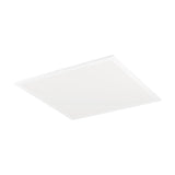 Tesvelle square LED ceiling panel light, 39.3 x 39.3cm, with a white steel frame and white plastic shade, shown at an angle against a plain white background.