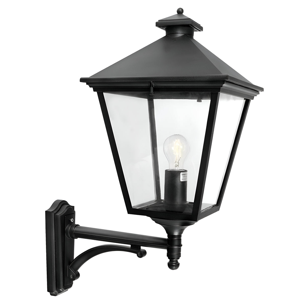 Turin Grande 1 Light Up Wall Lantern - Black