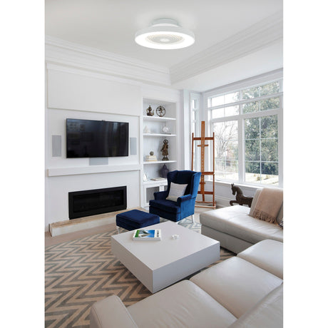 Tibet CCT Dimmable LED Ceiling Retractable Fan Light With Remote & Voice Control - White