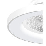 Tibet CCT Dimmable LED Ceiling Retractable Fan Light With Remote & Voice Control - White
