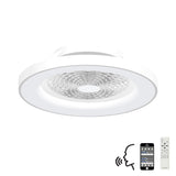 Tibet CCT Dimmable LED Ceiling Retractable Fan Light With Remote & Voice Control - White