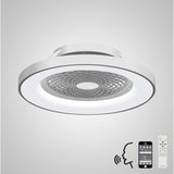 Tibet CCT Dimmable LED Ceiling Retractable Fan Light With Remote & Voice Control - Silver
