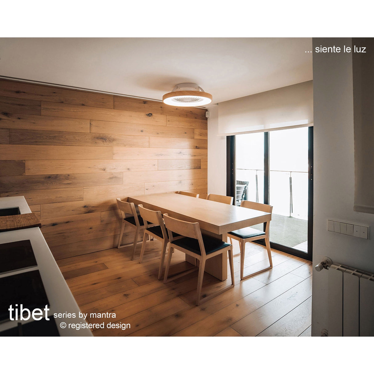 Tibet CCT Dimmable LED Ceiling Retractable Fan Light With Remote & Voice Control - Brown/White