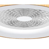 Tibet CCT Dimmable LED Ceiling Retractable Fan Light With Remote & Voice Control - Brown/White