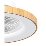 Tibet CCT Dimmable LED Ceiling Retractable Fan Light With Remote & Voice Control - Brown/White