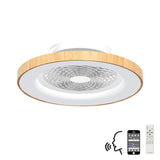 Tibet CCT Dimmable LED Ceiling Retractable Fan Light With Remote & Voice Control - Brown/White