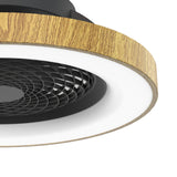 Tibet CCT Dimmable LED Ceiling Retractable Fan Light With Remote & Voice Control - Brown/Black
