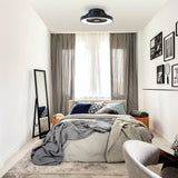 Tibet Mini CCT Dimmable LED Ceiling Retractable Fan Light With Remote - Black