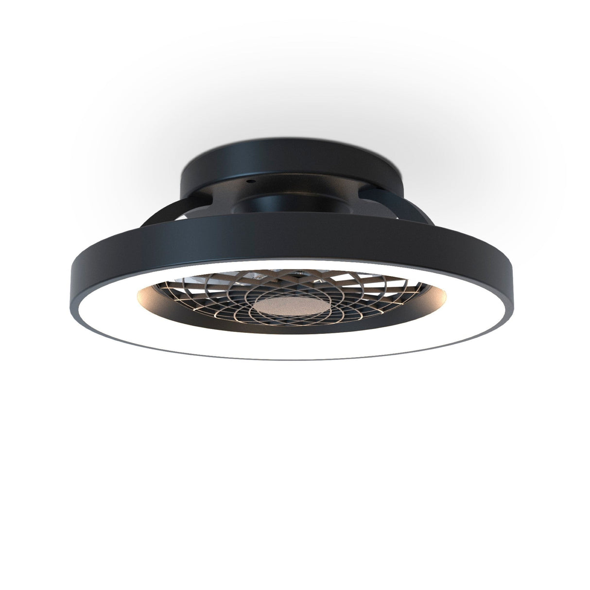 Tibet Mini CCT Dimmable LED Ceiling Retractable Fan Light With Remote - Black