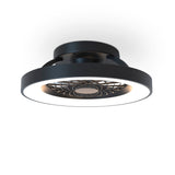 Tibet Mini CCT Dimmable LED Ceiling Retractable Fan Light With Remote - Black