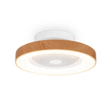 Tibet Mini CCT Dimmable LED Ceiling Retractable Fan Light With Remote - Brown/White