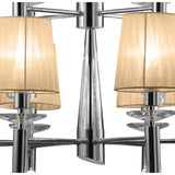 Tiffany 2 Tier 24 Light Crystal Chandelier - Chrome With Bronze Shades