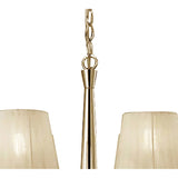 Tiffany 12 Light Crystal Chandelier - Gold With Cream Shades