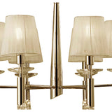 Tiffany 12 Light Crystal Chandelier - Gold With Cream Shades