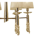 Tiffany 12 Light Crystal Chandelier - Gold With Cream Shades