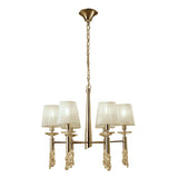 Tiffany 12 Light Crystal Chandelier - Gold With Cream Shades
