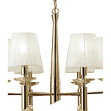 Tiffany 12 Light Crystal Chandelier - Gold With White Shades