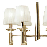 Tiffany 12 Light Crystal Chandelier - Gold With White Shades