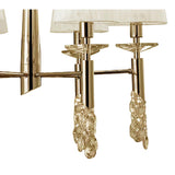 Tiffany 12 Light Crystal Chandelier - Gold With White Shades