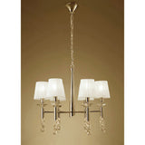 Tiffany 12 Light Crystal Chandelier - Gold With White Shades