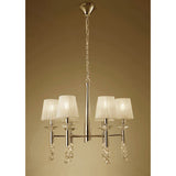 Tiffany 12 Light Crystal Chandelier - Gold With Cream Shades