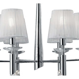 Tiffany  12 Light Crystal Chandelier - Chrome With White Shades