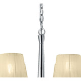 Tiffany 12 Light Crystal Chandelier - Chrome With Cream Shades