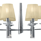 Tiffany 12 Light Crystal Chandelier - Chrome With Cream Shades