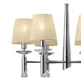 Tiffany 12 Light Crystal Chandelier - Chrome With Cream Shades