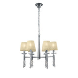 Tiffany 12 Light Crystal Chandelier - Chrome With Cream Shades