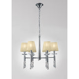 Tiffany 12 Light Crystal Chandelier - Chrome With Cream Shades
