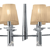 Tiffany 12 Light Crystal Chandelier - Chrome With Bronze Shades