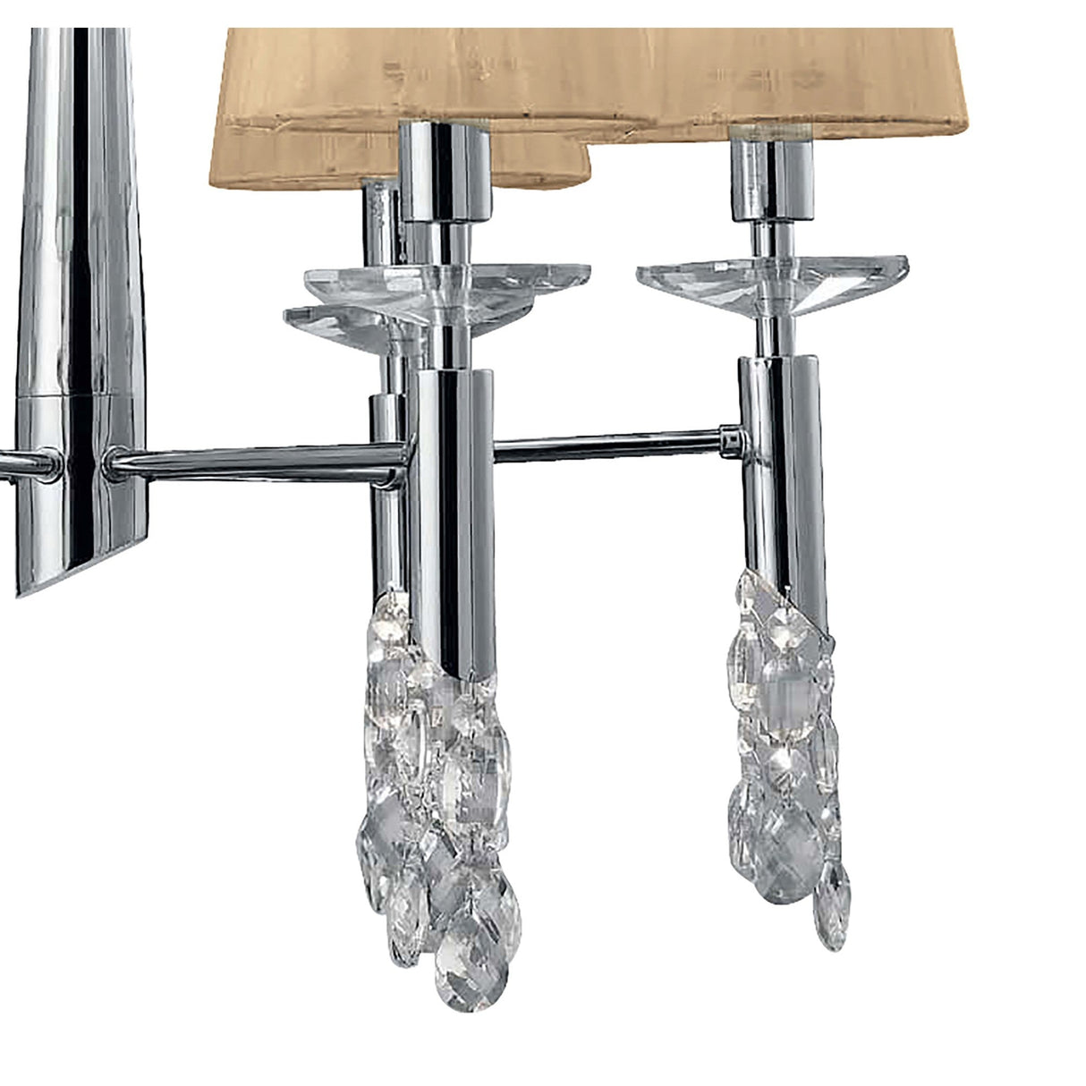 Tiffany 12 Light Crystal Chandelier - Chrome With Bronze Shades