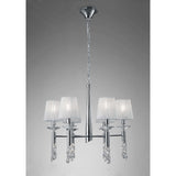 Tiffany  12 Light Crystal Chandelier - Chrome With White Shades