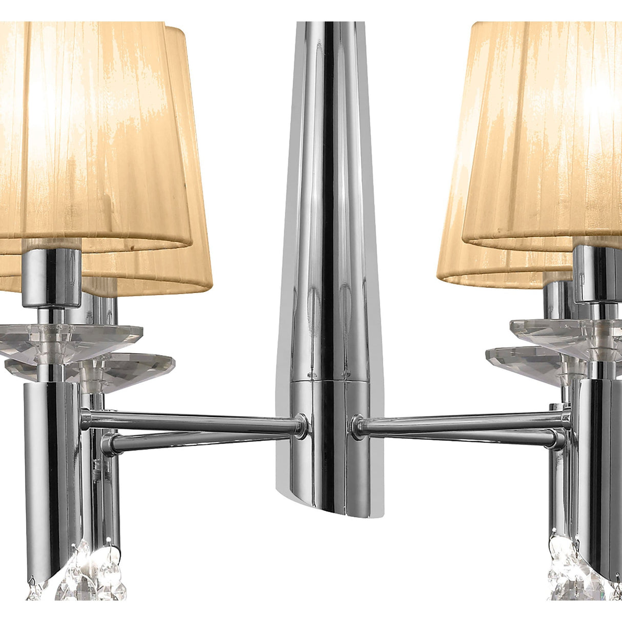 Tiffany 8 Light Crystal Chandelier - Chrome With Bronze Shades