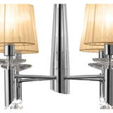 Tiffany 8 Light Crystal Chandelier - Chrome With Bronze Shades