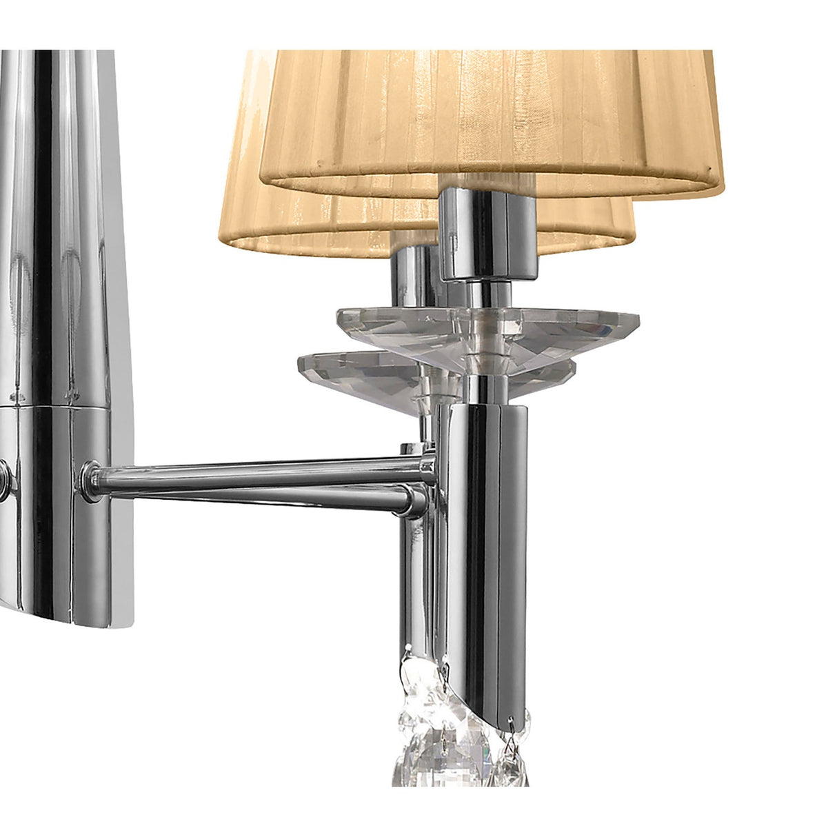 Tiffany 8 Light Crystal Chandelier - Chrome With Bronze Shades