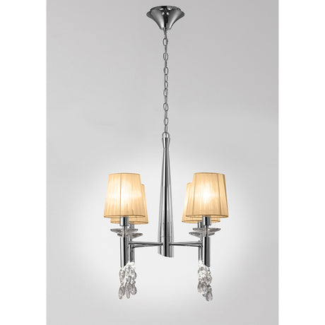 Tiffany 8 Light Crystal Chandelier - Chrome With Bronze Shades