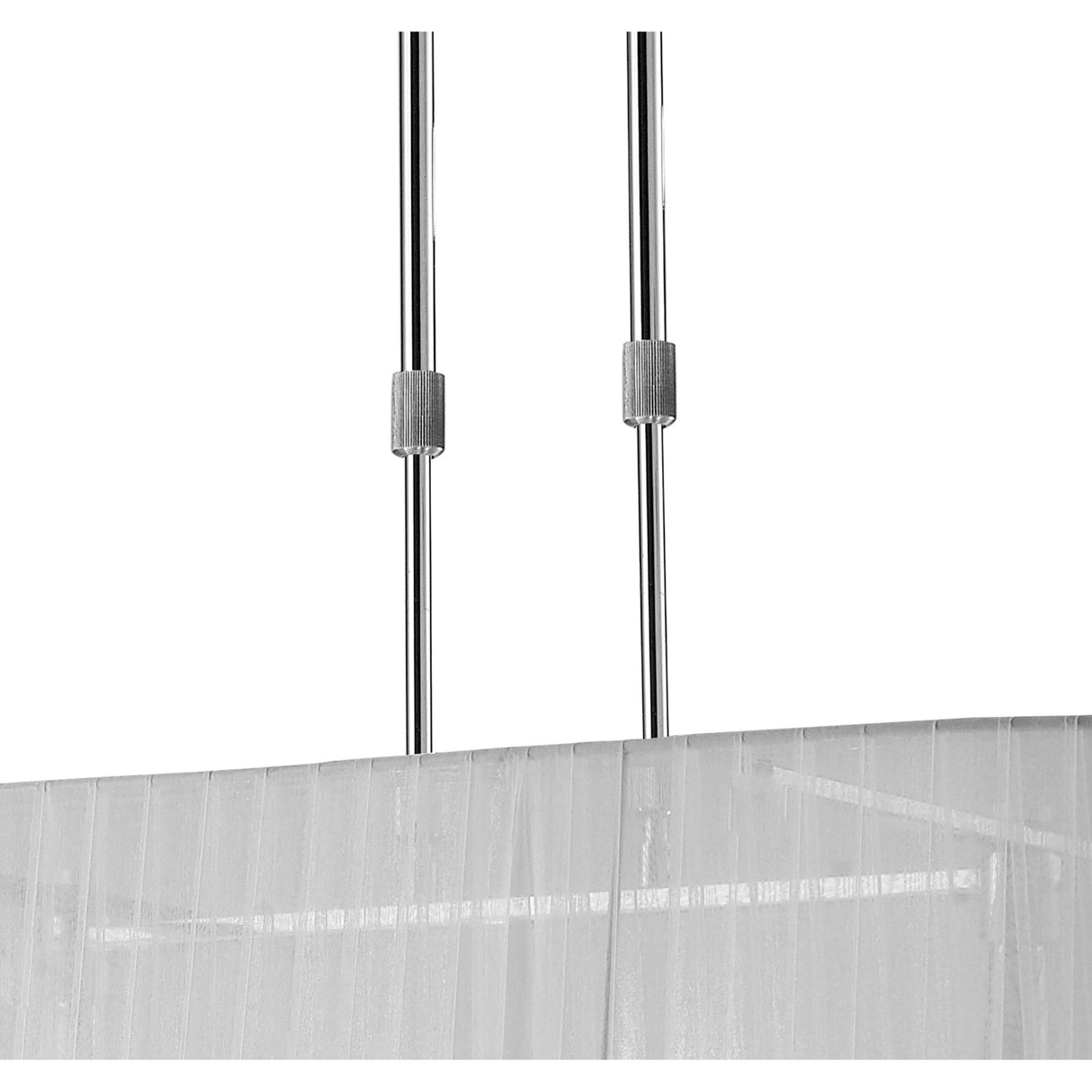 Tiffany Oval 8 Light Crystal Chandelier - Chrome With White Shade