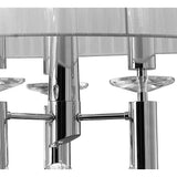 Tiffany Oval 8 Light Crystal Chandelier - Chrome With White Shade