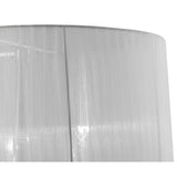 Tiffany Oval 8 Light Crystal Chandelier - Chrome With White Shade