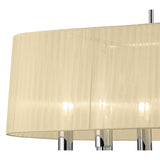 Tiffany Oval 8 Light Crystal Chandelier - Chrome With Cream Shade