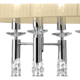 Tiffany Oval 8 Light Crystal Chandelier - Chrome With Cream Shade