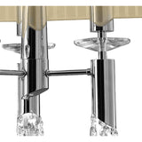 Tiffany Oval 8 Light Crystal Chandelier - Chrome With Cream Shade